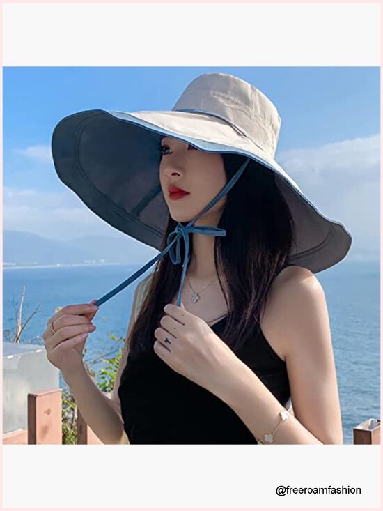 Wide Brim Sun Hat Wired Edge Beach Bucket Fishing Travel UV Protection Foldable main image 5